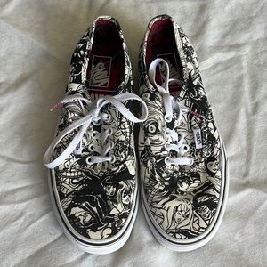 Marvel Vans in black and off white. Size 7.5